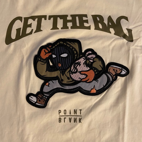 Point Blank Get The Bag Cream Tee  Size Medium. - Picture 3 of 4